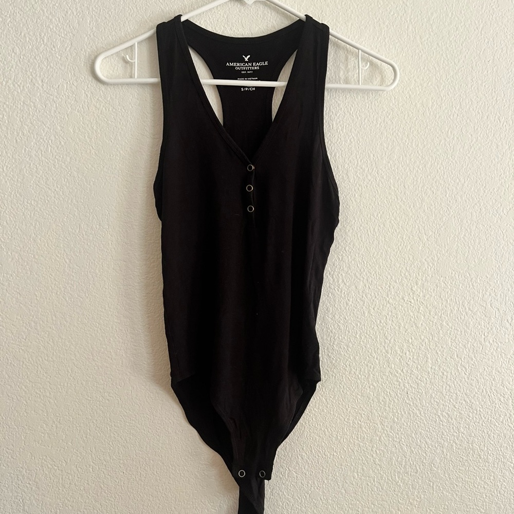 American Eagle Outfitters Black Fitted Bodysuit